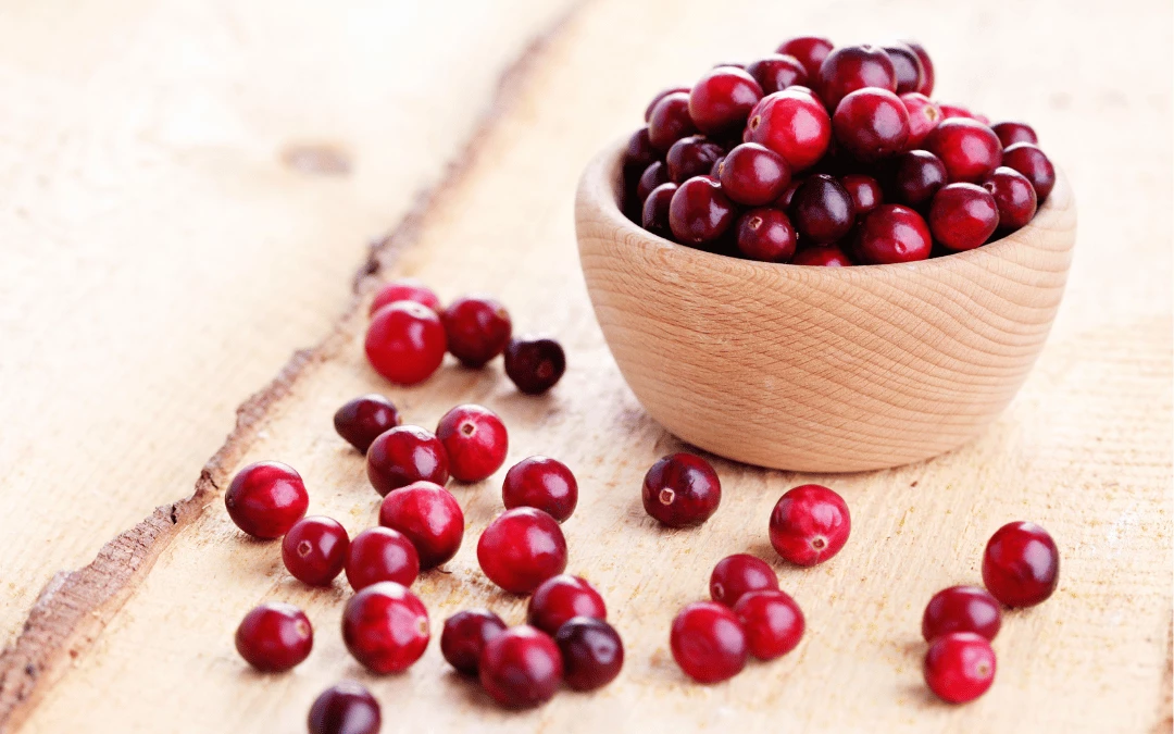 Fresh Red Cranberry Fruits On Table And In Bowl