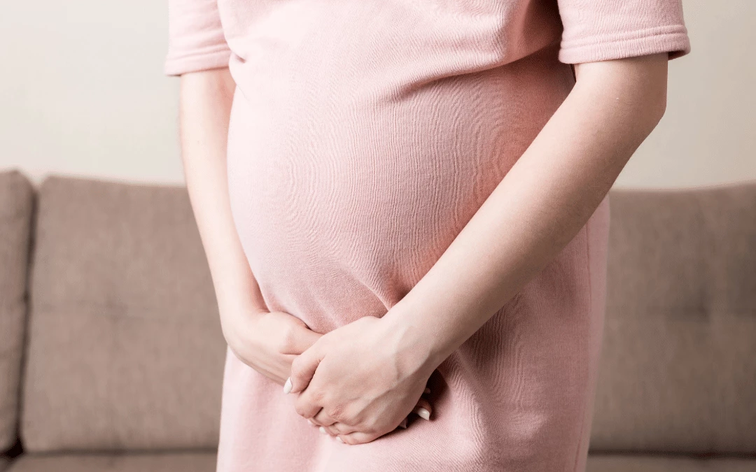 Pregnant Woman Holding Her Pee With Urge To Urine