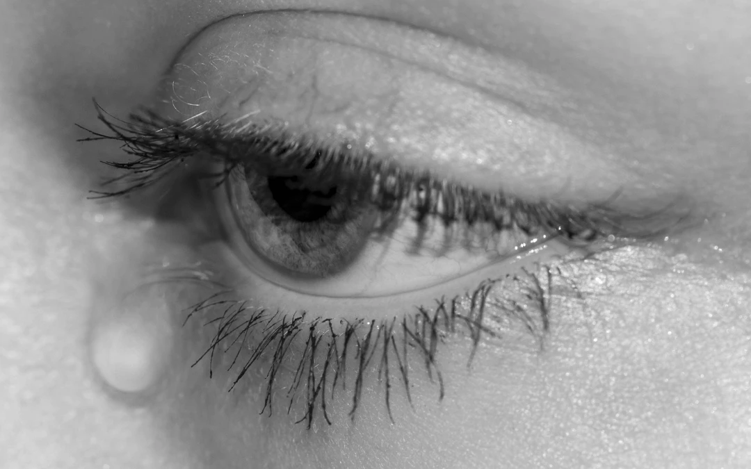 Upclose Of An Eye With Tear Drop