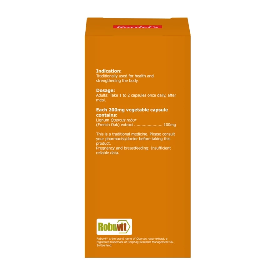 Kordel's Renawell Robuvit® French Oak Extract 100mg 60's Back 
