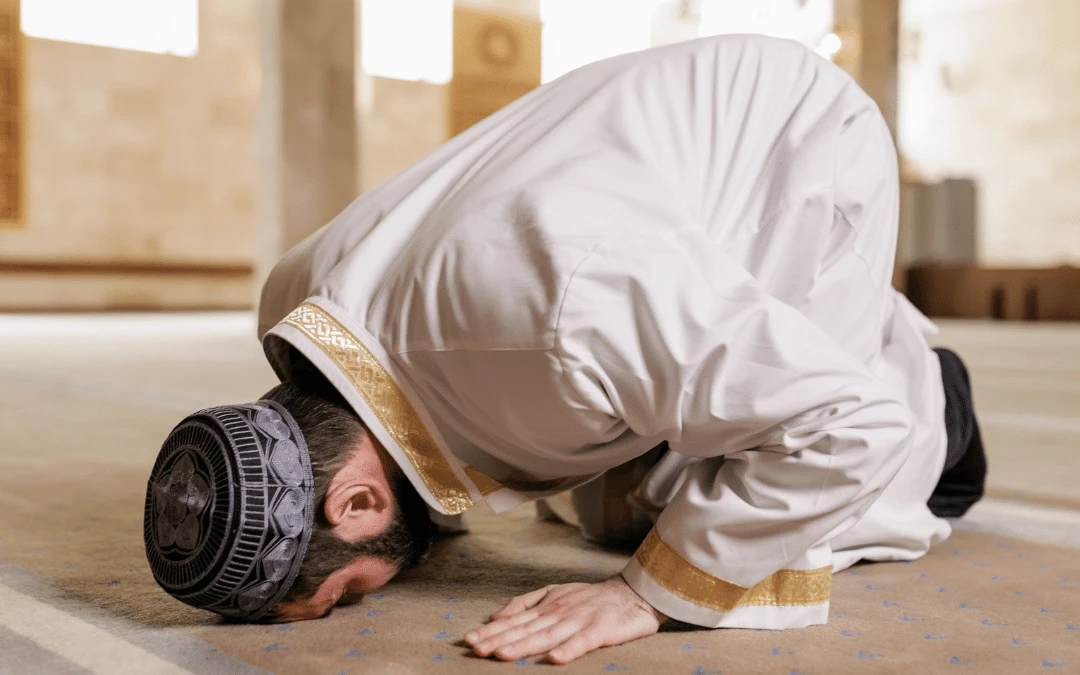 muslim-bowing-bending-knee-praying-for-islamic-prayers-salat-ramadan-in-full-prostration-position