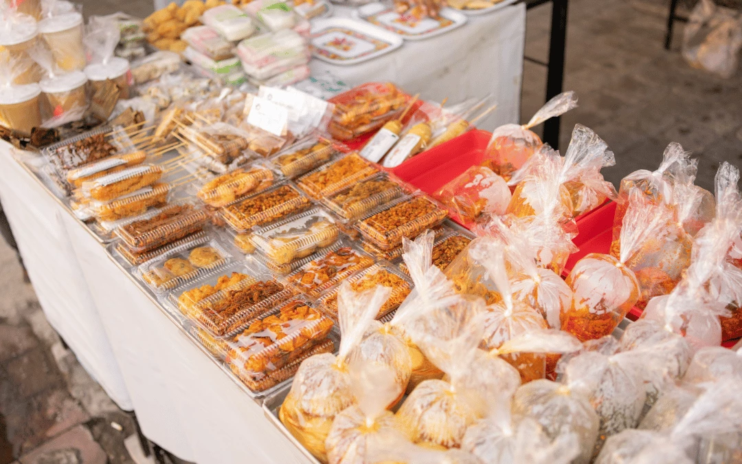 ramadan-bazar-with-packets-of-high-fat-and-oil-sugar-food-packages-on-table